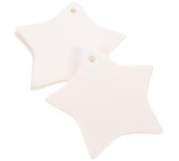 DOITOOL Lot de 3 Pendentifs en Céramique Blanche Soi-Même Étoiles Décoratives Multifonctions Accessoires à Peindre pour Décoration Intérieure DIY Créatif et Présent Unique