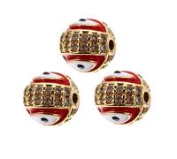 DOITOOL Lot de 3 Perles Œil Maléfique en Alliage Rouge, Connecteurs Charms DIY pour Bracelets et Colliers, Accessoires Créatifs pour Fabrication de Bijoux, Présent Personnalisé, Usage