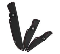 DOITOOL Lot de 3 Protège-couteaux en Tissu Oxford Noir Imperméable avec Bouton-pression, Manchon de Protection 16,3 Cm, 17,7 Cm et 27,5 Cm pour Outils Cuisine Sûrs et Étui de Voyage