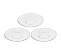 DOITOOL Lot de 3 Soucoupes en Verre Transparentes Multifonctions pour Maison et Salon de Thé, Dessous de Tasse Pratiques et Décoratifs Réutilisable