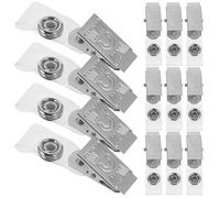 DOITOOL Lot de 300 Clips Porte-Badges Métalliques avec Sangles PVC Transparentes Fixation Sécurisée pour Badges d'Identification Porte-Carte Badge Travail Professionnel Accessoires