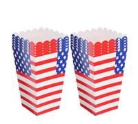 DOITOOL Lot de 36 Boîtes à Popcorn en Papier Pliables Design Patriotique pour Célébrations du 4 Juillet et Grandes Fêtes Indépendance