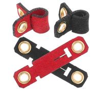 DOITOOL Lot de 4 Anneaux Réglables pour Pattes D’Oiseaux en Velours Léger, Taille 6, Couleurs Noir et Rouge, Accessoires pour Harnais de Calopsitte et Entraînement en Extérieur, Bagues