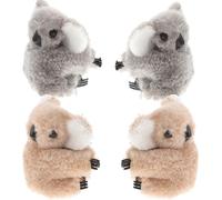 DOITOOL Lot de 4 Barrettes à Cheveux Décoratives Koala en Flanellette et Abs, Pinces Stables Qui Ne Tombent Pas, pour Cheveux de Filles et Femmes Lors de Cérémonies ou Photos