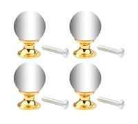 DOITOOL Lot de 4 Boutons de Tiroir Décoratifs en Verre Cristal Boule Dorée Poignées de Meuble Style Européen pour Armoire Commode et Tiroir Accessoires Élégants pour Décoration