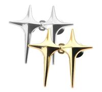 DOITOOL Lot de 4 Boutons D'extension pour Pantalon sans Clous, Pinces à Pantalon Taille en Alliage, Réutilisables, Étoiles Amovibles, Doré et Argenté, Ajusteurs de Taille pour Jeans,