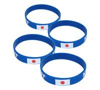 DOITOOL Lot de 4 Bracelets en Silicone Bleus Drapeaux Nationaux, Élastiques et Ajustables, Bracelets en Caoutchouc pour Événements Sportifs, Football, Fêtes et Souvenirs D’équipe