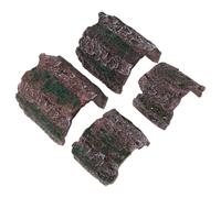 DOITOOL Lot de 4 cachettes pour Reptiles : décor Imitation écorce d'arbre pour Terrarium à lézards - abri pour Serpents et araignées - cabane en Forme de bûche pour Aquarium - cachette en