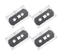 DOITOOL Lot de 4 Cassettes Audio Vierges 30, Bandes D'enregistrement Plastique Boîtier Transparent, Cassettes Vierges Enregistrables pour Projets DIY, Musique, Cours et Messages