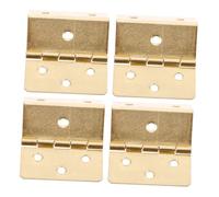 DOITOOL Lot de 4 Charnières Triples Pli Vintage en Fer Jaune, Charnière D'angle Décorative pour Portes et Armoires, Facile à Plier, pour Projets DIY