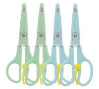 DOITOOL Lot de 4 Ciseaux de Sécurité pour Garçon et Filles Inox Poignée Plastique Couleurs Bleu et Vert Nordique Ciseaux Multifonctionnels pour Scrapbooking et Loisirs Créatifs Taille