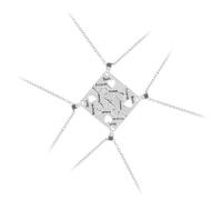 DOITOOL Lot de 4 Colliers Pendentifs Puzzle Lettre Argenté sans Nickel ni Plomb, Alliage Léger pour Amitié, Saint-valentin ou Anniversaire Filles Adolescentes