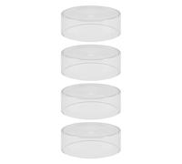 DOITOOL Lot de 4 couvercles de cheminée en Verre pour Bougies - 6,5 cm - Couvercle Coupe-Vent pour bougeoir - Protection décorative pour Table de Noël