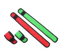 DOITOOL Lot de 4 Guêtres LED pour Chevaux - Sangles de Cuisse et Chevillères Lavables Rouge et Verte - Équipement D’Équitation Haute Visibilité pour Sécurité Nocturne et Protection des