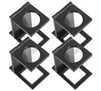 DOITOOL Lot de 4 Loupes Pliables 10x Portables en Plastique Acrylique avec Échelle pour Inspection de Tissu et Travaux de Couture Détaillés
