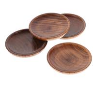 DOITOOL Lot de 4 Petits Bols à Trempette Ronds en Bois Naturel Plats de Sauce pour Sushi et Condiments Assiettes Compactes 75 CM pour Maison Restaurant et Dégustation