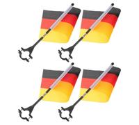 DOITOOL Lot de 4 Petits Drapeaux Allemands Légers avec Mât pour Guidon de Vélo, Installation Rapide, Décoration Sécurité pour Longues Balades Nocturnes à Vélo