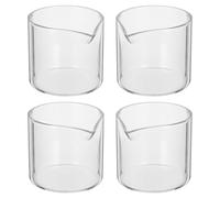 DOITOOL Lot de 4 Petits Pichets à Lait en Verre 110ml pour Café Bec Verseur, Design Vintage Unique, Service de Crème et Sirop Chaud pour Repas et Pique-niques
