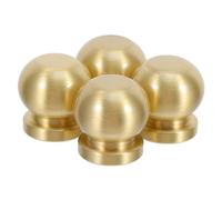 DOITOOL Lot de 4 Petits Pieds de Rehausseur en Laiton 20 Mm Hauteur Base en Bois pour Meubles Décoratifs, Rehausseurs de Plateaux de Service et Coffrets, Adaptés pour Protection de