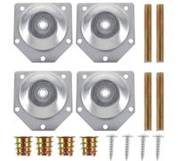 DOITOOL Lot de 4 plaques de Montage coudées à 14 degrés pour Pieds Meubles, plaques Fixation en T M8 avec boulons Suspension, convertisseurs, vis