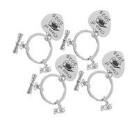 DOITOOL Lot de 4 Porte-clés de Remise de Diplômes 2025 en Acier Inoxydable 28x29mm, Breloques Toque de Diplômé, Accessoires pour Réussite Scolaire et Fête de Fin D’études