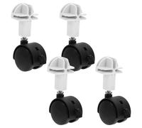 DOITOOL Lot de 4 roulettes Pivotantes pour Cages à Animaux Roues de Remplacement Noires Clips Blancs Compatibles Cages de Transport et Niches Mobilité Facile pour Entretien Intérieur