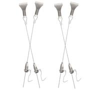 DOITOOL Lot de 4 sets de Cordons à Images Réglables en Acier Inoxydable avec Crochets Suspendus Câble Acier 1 Mètre Système Suspendre pour Cadres Photo et Tableaux - Maison Bureau