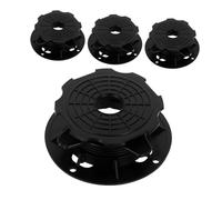 DOITOOL Lot De 4 Supports De Terrasse Réglables En Hauteur En Plastique Noir