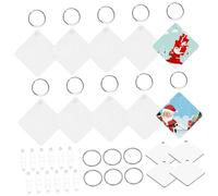 DOITOOL Lot de 40 porte-clés vierges à sublimation double face pour des designs personnalisés pour la création et les breloques de sac pour un usage personnel et professionnel