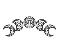 DOITOOL Lot de 5 Décorations Murales en Bois Forme Lune Colle Éponge, Décoration Murale Créative et Facile à Appliquer pour Décorer Votre Pièce DIY