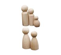 DOITOOL Lot de 5 Marionnettes en Bois à Peindre 8cm et 6.5cm, Personnages pour Garçon et Filles, Bois Dur Naturel, Jouets Créatifs Diy, Activités Manuelles Artistiques pour Loisirs
