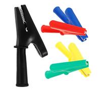 DOITOOL Lot de 5 Pinces de Test Électriques Isolées en Cuivre 10A Clips Crocodile Tout Fermé Prise 4 MM Couleurs Assorties pour Usage Automobile et Laboratoire