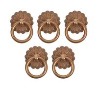 DOITOOL Lot de 5 poignées de porte décoratives en forme d'anneau, style antique fleuri, pour tiroirs, commodes et placards. Accessoires de décoration intérieure.