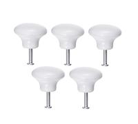 DOITOOL Lot De 5 Poignées De Porte Rondes En Céramique Blanche Solide Certifié Taille s 3,5x3,5x2 Cm Boutons De Tiroir Et Placard Cuisine, Armoire, Commode Installation Facile