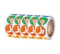 DOITOOL Lot de 5 Rouleaux D'autocollants de Motivation « Pouce Levé » 2,5 Cm, Autocollants Encourageants pour Garçon et Filles et Enseignants, Stickers Scolaires Colorés pour Décoration