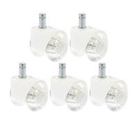 DOITOOL Lot de 5 Roulettes Universelles Silencieuses 2 Pouces en Pu Transparent Ressort pour Chaise de Bureau, Double Roue à 4 Roulements, Roues Directionnelles Adaptées aux Meubles