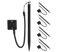 DOITOOL Lot de 5 Stylets pour écrans tactiles résistifs avec Cordon à Ressort et Socle - Stylo Portable pour la Prise de Notes et la Navigation sur Terminal de Point de Vente