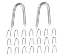 DOITOOL Lot de 50 Agrafes en Fer de U pour Clôtures Agricoles, Fixation de Grillage et Treillis, Piquets de 2,2 X 25 Mm pour Jardin Extérieur et Réparation de Clôtures