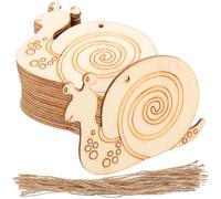 DOITOOL Lot de 50 Sets de Tranches de Bois Vierge D'escargot à Peindre, 50 Cordes en Jute, Matériel de Peinture DIY pour Garçon et Filles, Décorations Artisanales Bois Naturel