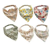 DOITOOL Lot de 6 bandeaux élastiques avec imprimés floraux charmants pour femme, tissu doux pour la peau pour un usage quotidien décontracté et les fêtes