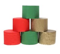 DOITOOL Lot de 6 Banderoles en Papier Crépon Colorées 25M pour Décoration de Fête Guirlandes Froissées Flexibles Noël Anniversaire et Mariage