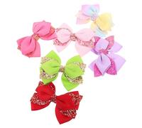 DOITOOL Lot de 6 Barrettes à Nœud pour Bébé Fille, Accessoires Légers et Confortables en Tissu et Métal, Maternelle Séances Photo