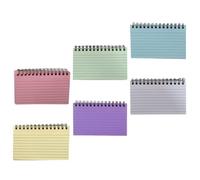 DOITOOL Lot de 6 Blocs-notes à Spirale Multi-usages, Petit Carnet Compact Onglets Mémo Détachables, Pages Lignées Couleur Blanche, Bleue, Verte, Jaune, Rose et Violette pour Organisation