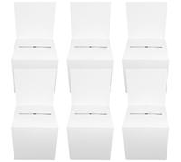 DOITOOL Lot de 6 Boîtes à Dons en Papier Blanc pour Fêtes et Bureaux, Surface Lisse, Solides et Pratiques, pour Tirages Sort et Rangement D'événements