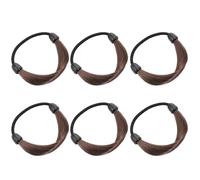 DOITOOL Lot de 6 Élastiques à Cheveux Marron pour Queue de Cheval Taille Unique Élastiques Épais pour Perruques Accessoires Cheveux Femme Résistants pour Coiffures Quotidiennes et