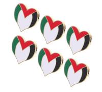 DOITOOL Lot de 6 Épingles Drapeau de Cœur Palestine Broches Métal Légères Faciles à Porter Accessoires Vêtements Sorties Décontractées