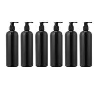 DOITOOL Lot de 6 Flacons Distributeurs de Lotion en Pet 500ml Noirs Réutilisables Légers Faciles à Presser pour Gel et Shampoing en Salle de Bain