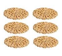 DOITOOL Lot de 6 Pendentifs Ronds en Rotin Tressé 3 CM Accessoires DIY pour Fabrication de Bijoux Breloques Légères et Décoratives Style Bohème Ornement Boucle D’Oreille Artisanale