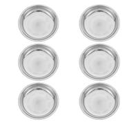DOITOOL Lot de 6 Plateaux Ronds en Acier Inoxydable Argenté pour Conservation Alimentaire et Rangement Facile, pour Pique-niques et Fêtes