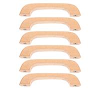 DOITOOL Lot de 6 Poignées de Tiroir en Bois Massif de Hêtre Boutons Arqués Naturels pour Commode et Placard Finition Bois Naturel Poignées Rustiques Adaptées Meubles Cuisine et